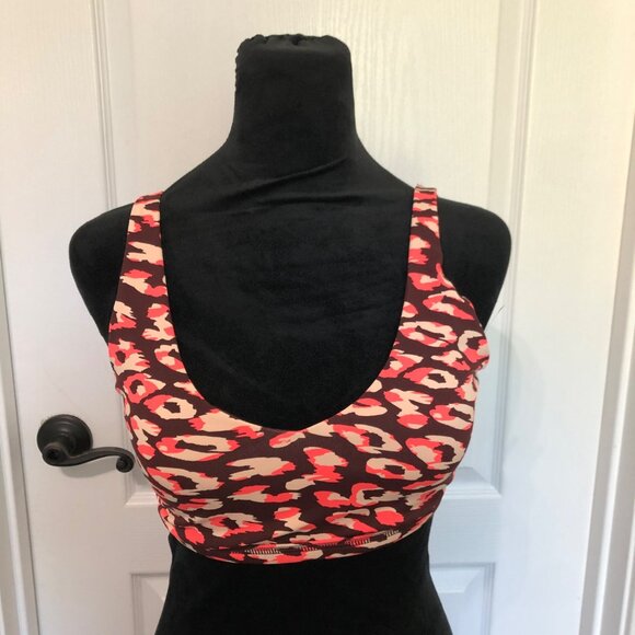 Offline By Aerie Womens Medium Support Sports Bra S Nylon Elastane Leopard Print - Picture 4 of 6